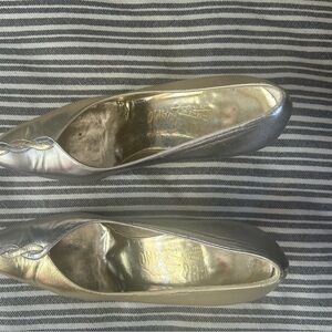 Salvatore Ferragamo Silver Metallic Heels